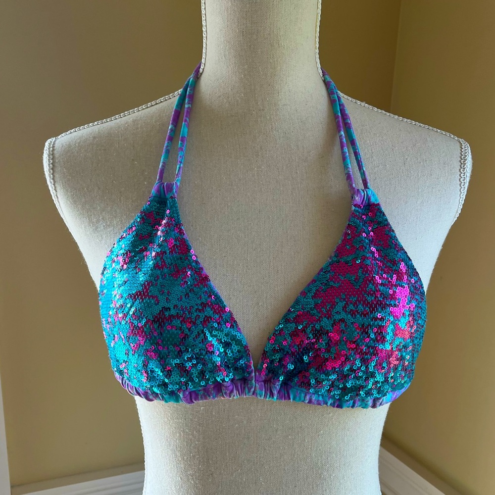 Victoria's Secret Turquoise and Lavender Bikini Top